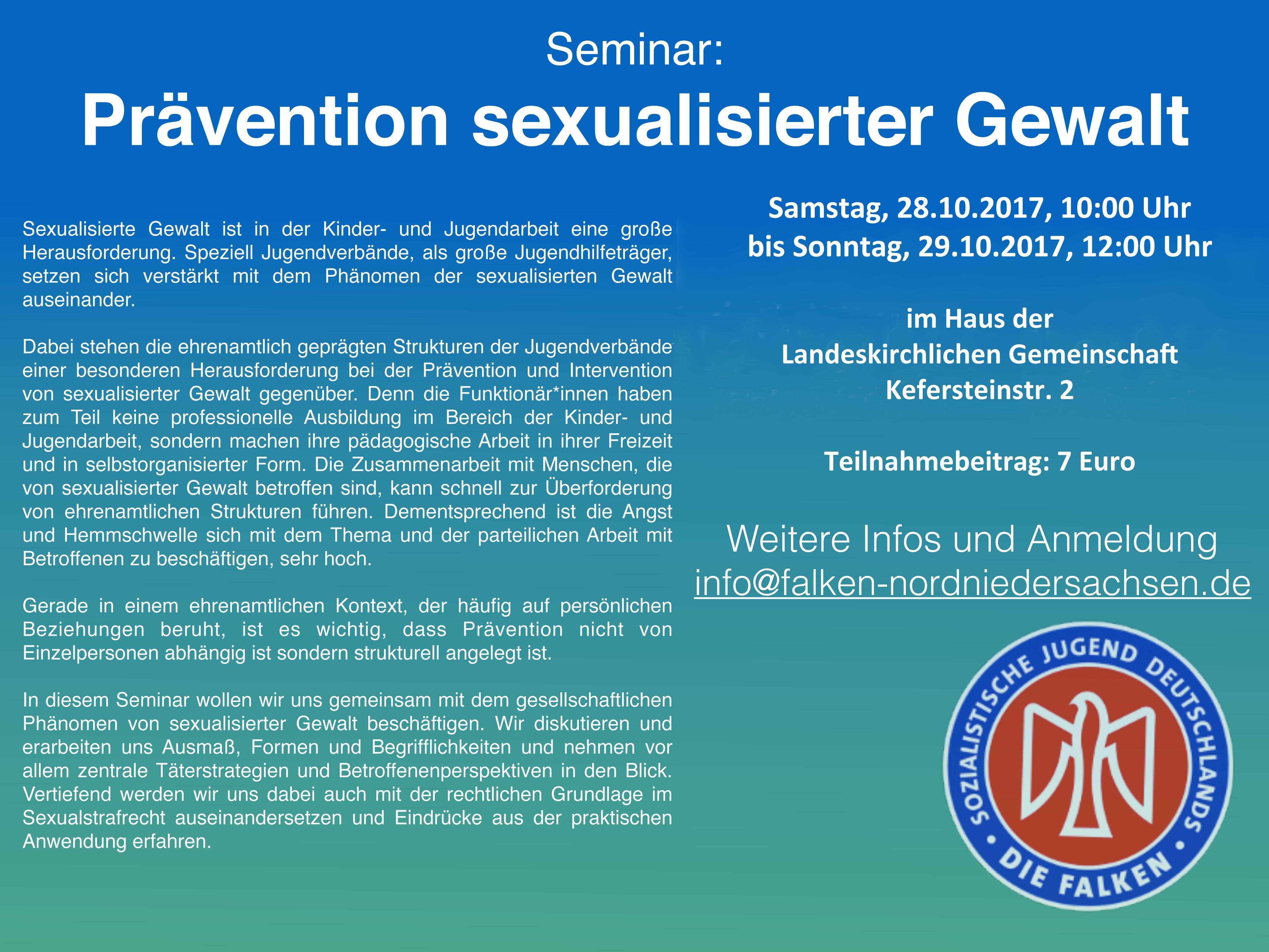 Seminar „prävention Sexualisierter Gewalt In Der Kinder Und
